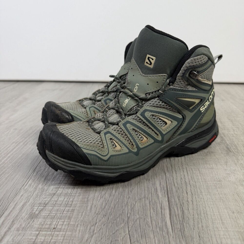 Salomon X Ultra 3 Mid Aero Breathable Hiking Boots Shoes Women's 8 Green Hike C